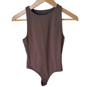 SWS Contour Bodysuit Top Women's Brown Sleeveless Scoop Neck Beach Size S/P